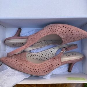Alfani Women’s Step N Flex Slingback Low Heel Breeze Dusty Mauve Original Box- 9